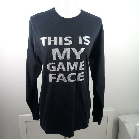 Game Face Long Sleeve Tee Medium Black & Silver - Picture 3 of 14